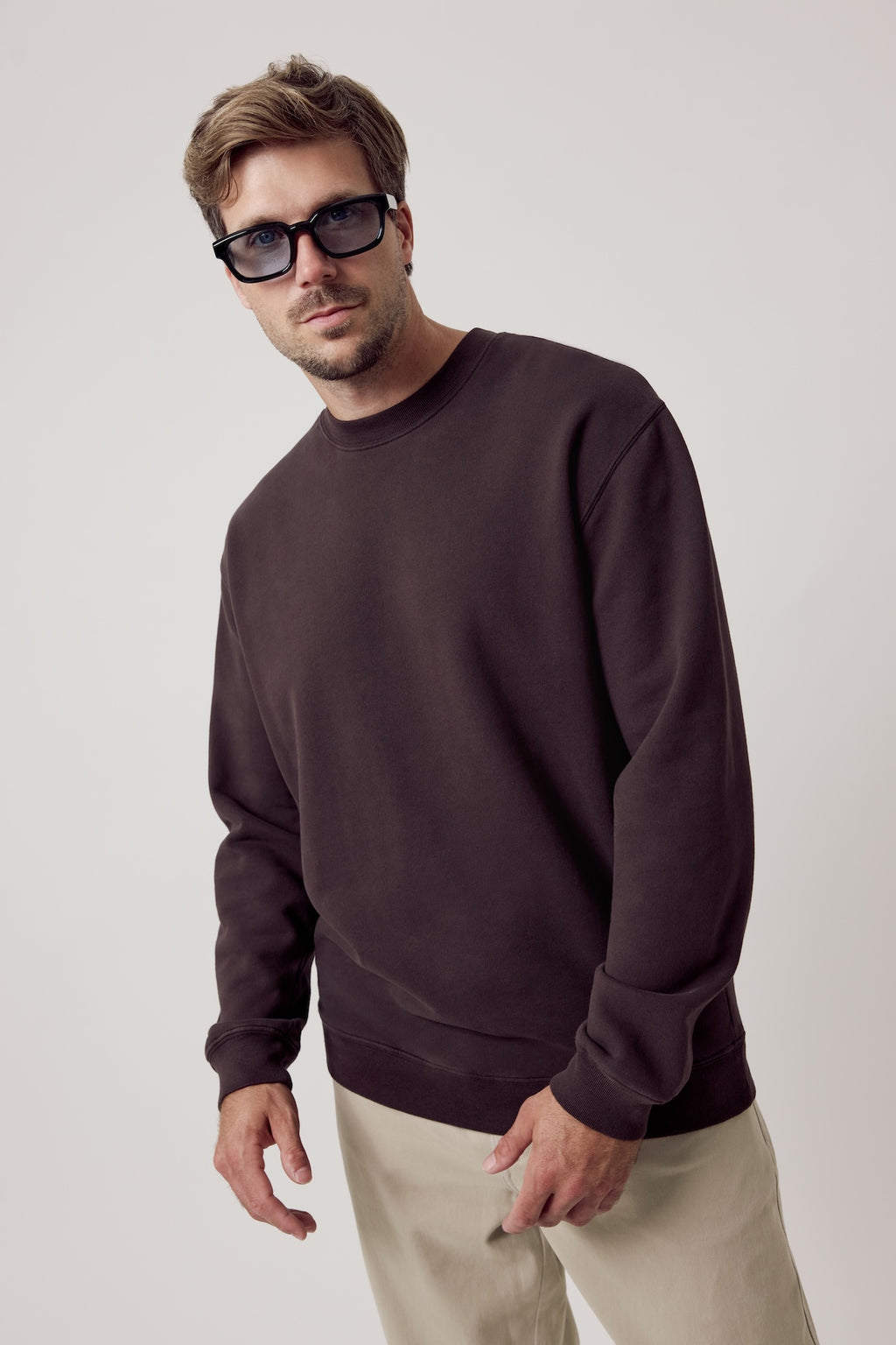 Chris Organic Cotton Sweatshirt Dark Chocolate