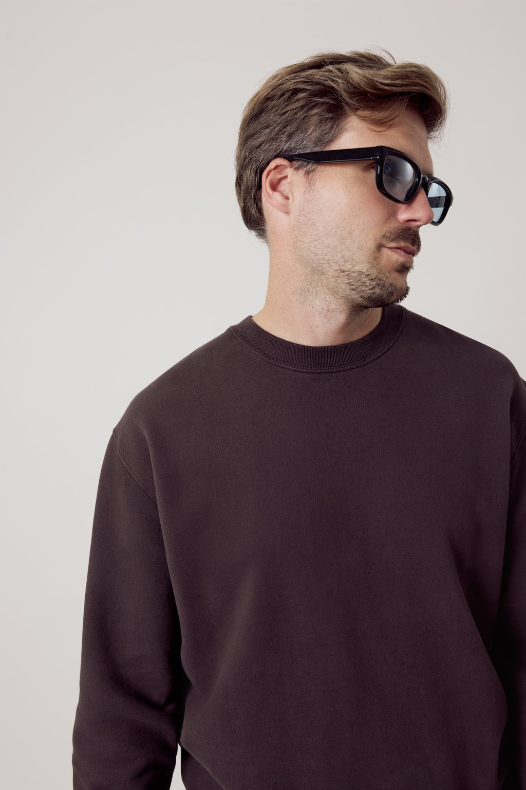 Chris Organic Cotton Sweatshirt Dark Chocolate