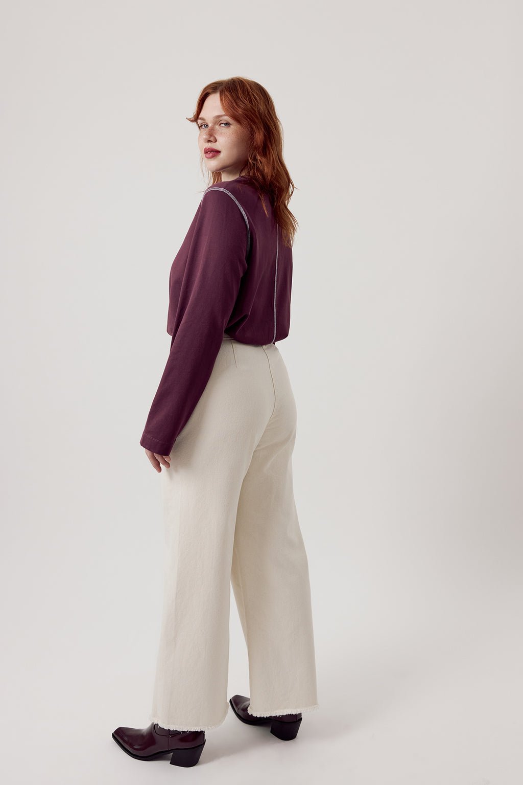 Basic Wide Leg Jeans Ecru