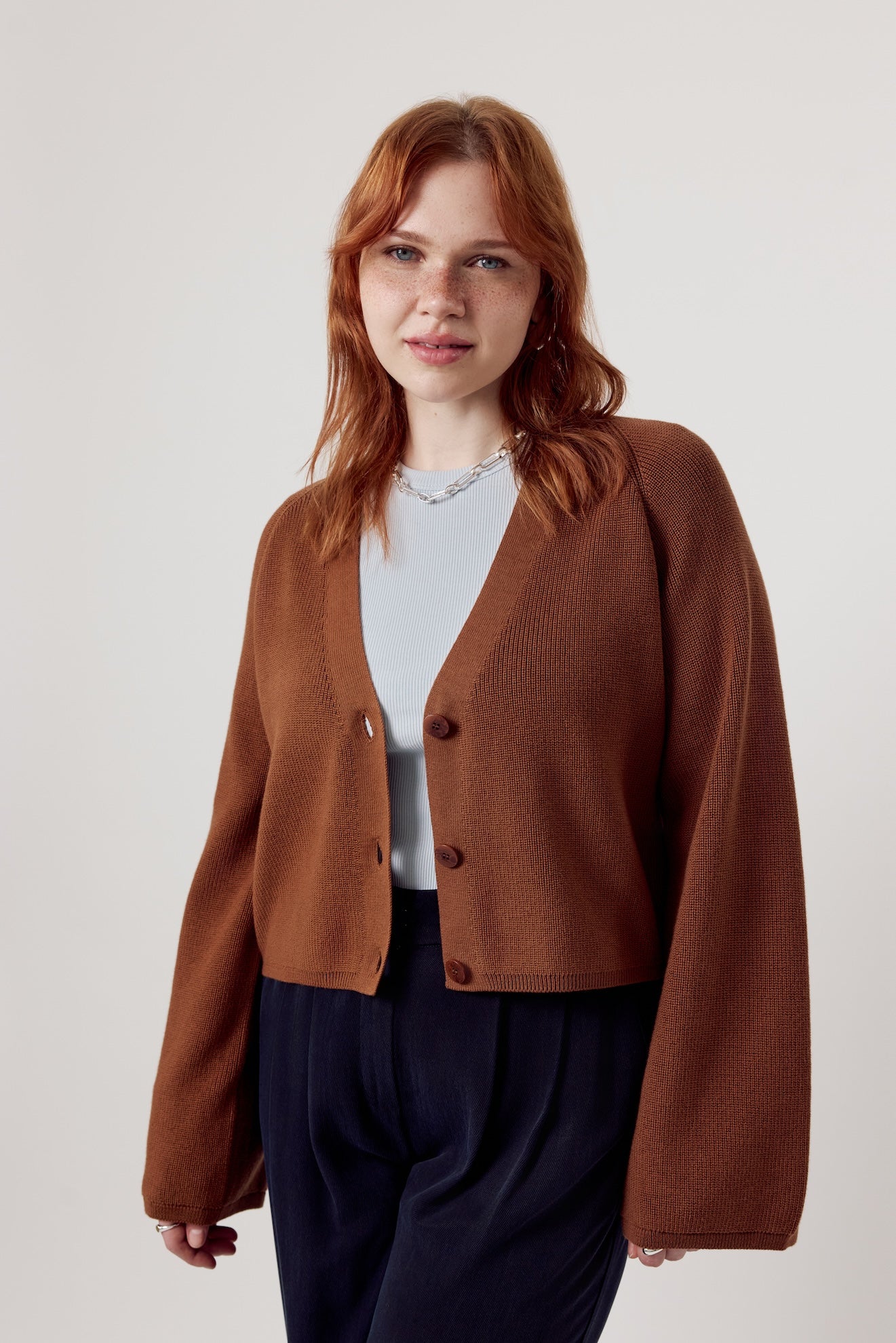 Samantha Cropped Cardigan Cinnamon