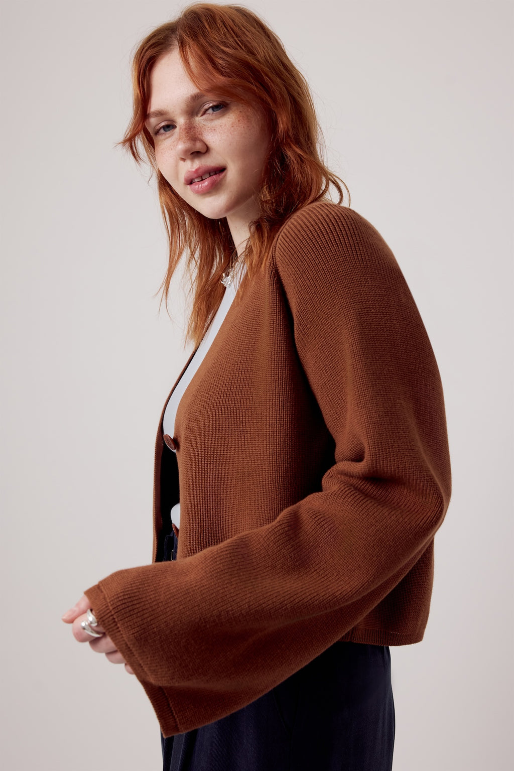 Samantha Cropped Cardigan Cinnamon