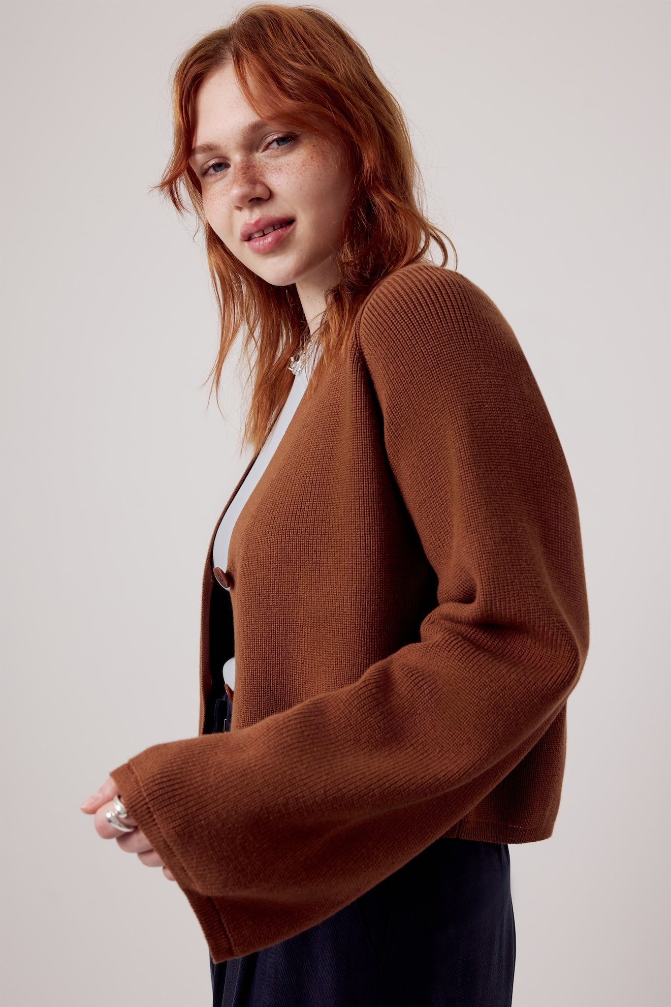 Samantha Cropped Cardigan Cinnamon