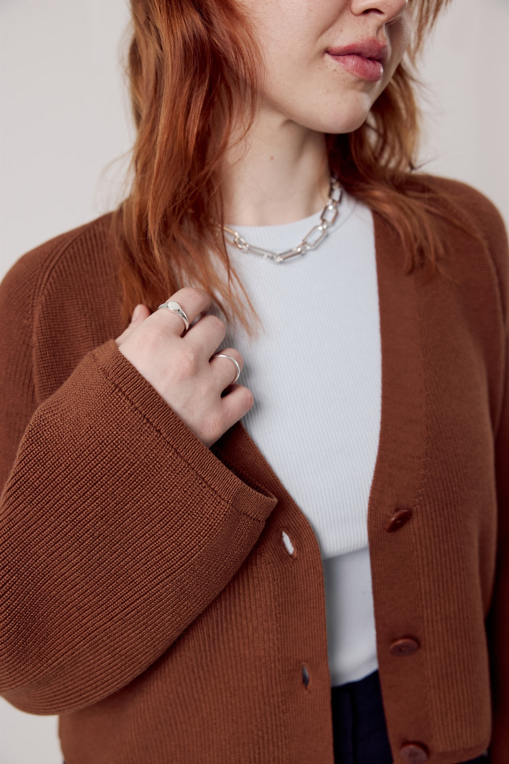 Samantha Cropped Cardigan Cinnamon