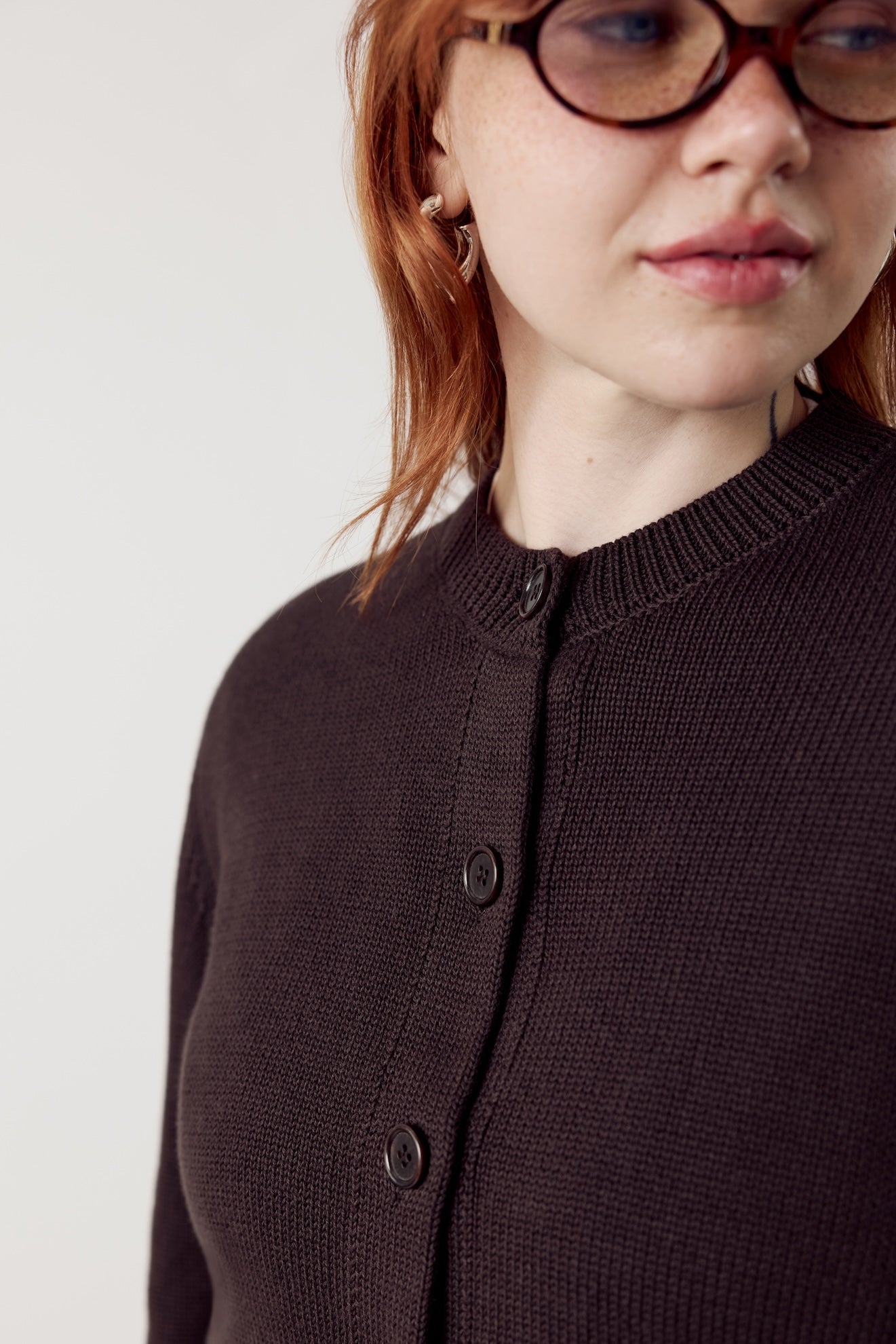 Louie Organic Cotton Cardigan Dark Chocolate