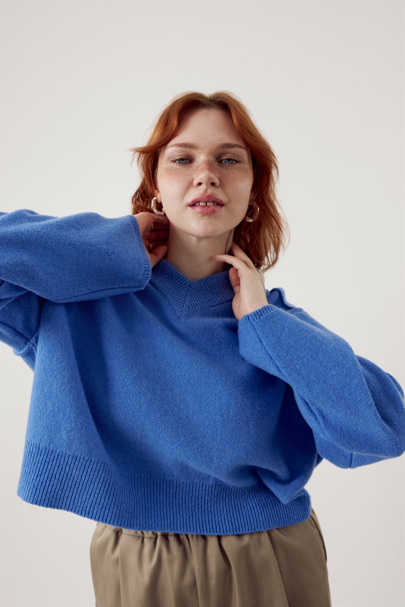 Romy Recycled Wool Jumper Cerulean – dariadéh