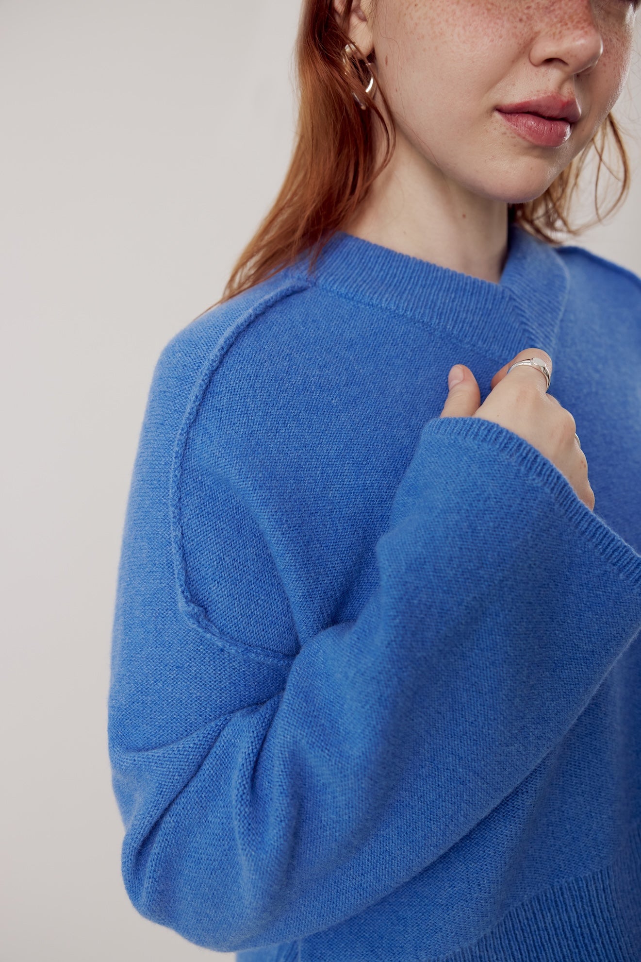 Romy Recycled Wool Jumper Cerulean – dariadéh