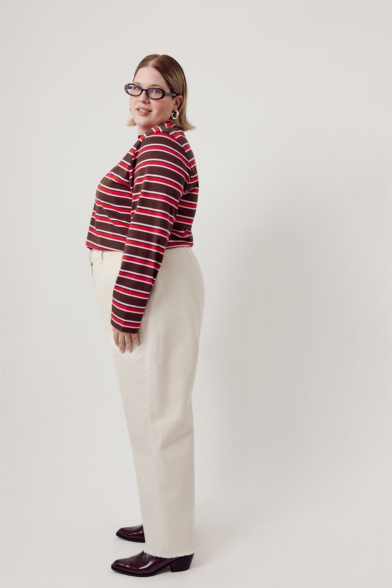 Basic Wide Leg Jeans Ecru