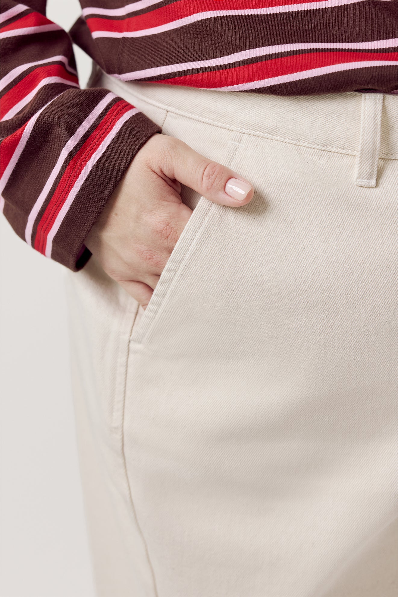 Basic Wide Leg Jeans Ecru