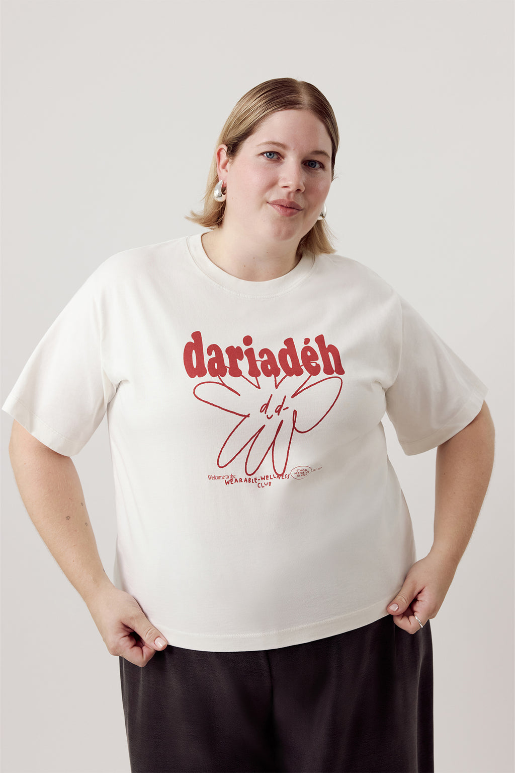 Signature Organic Cotton T-Shirt Ecru Red