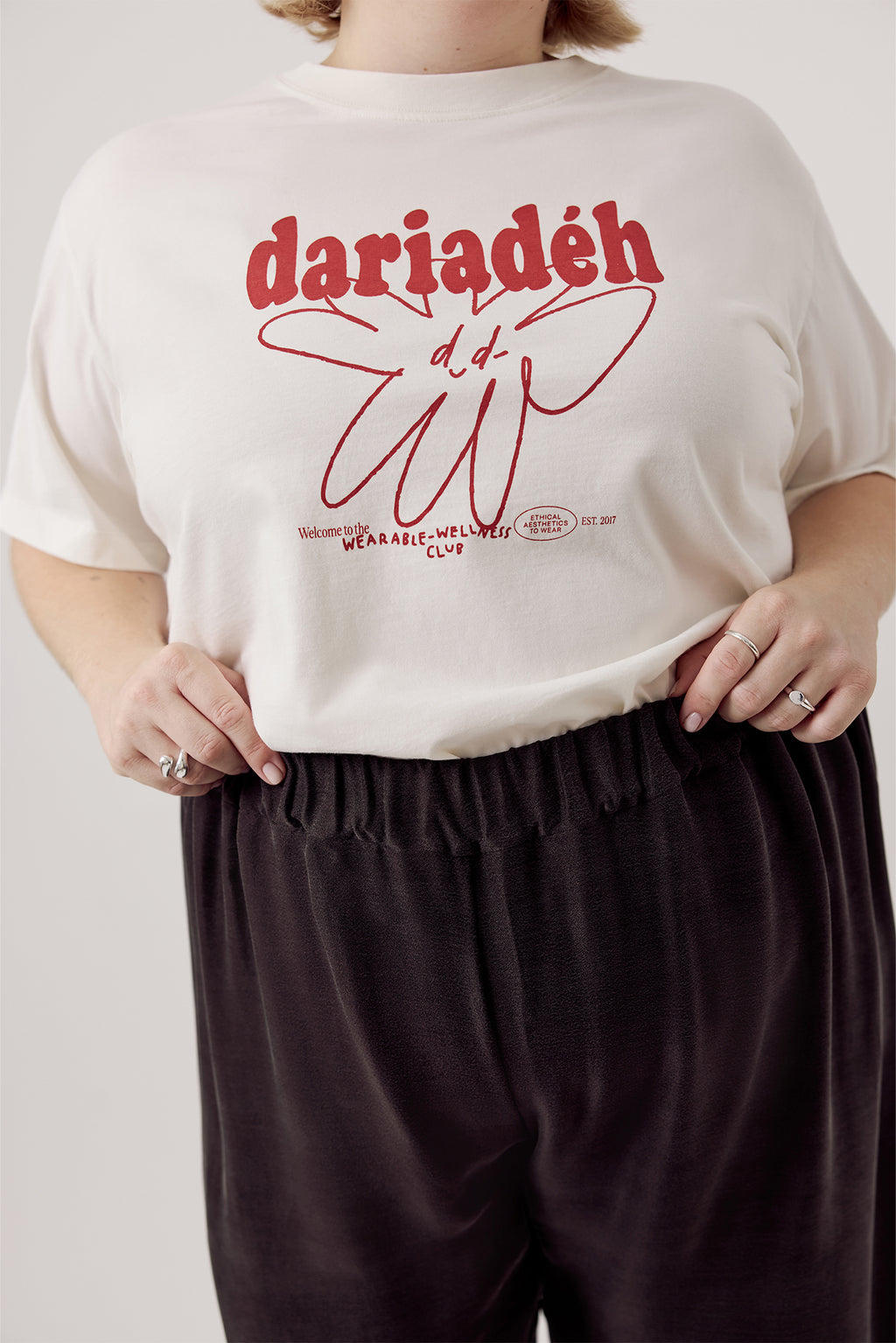 Signature Organic Cotton T-Shirt Ecru Red