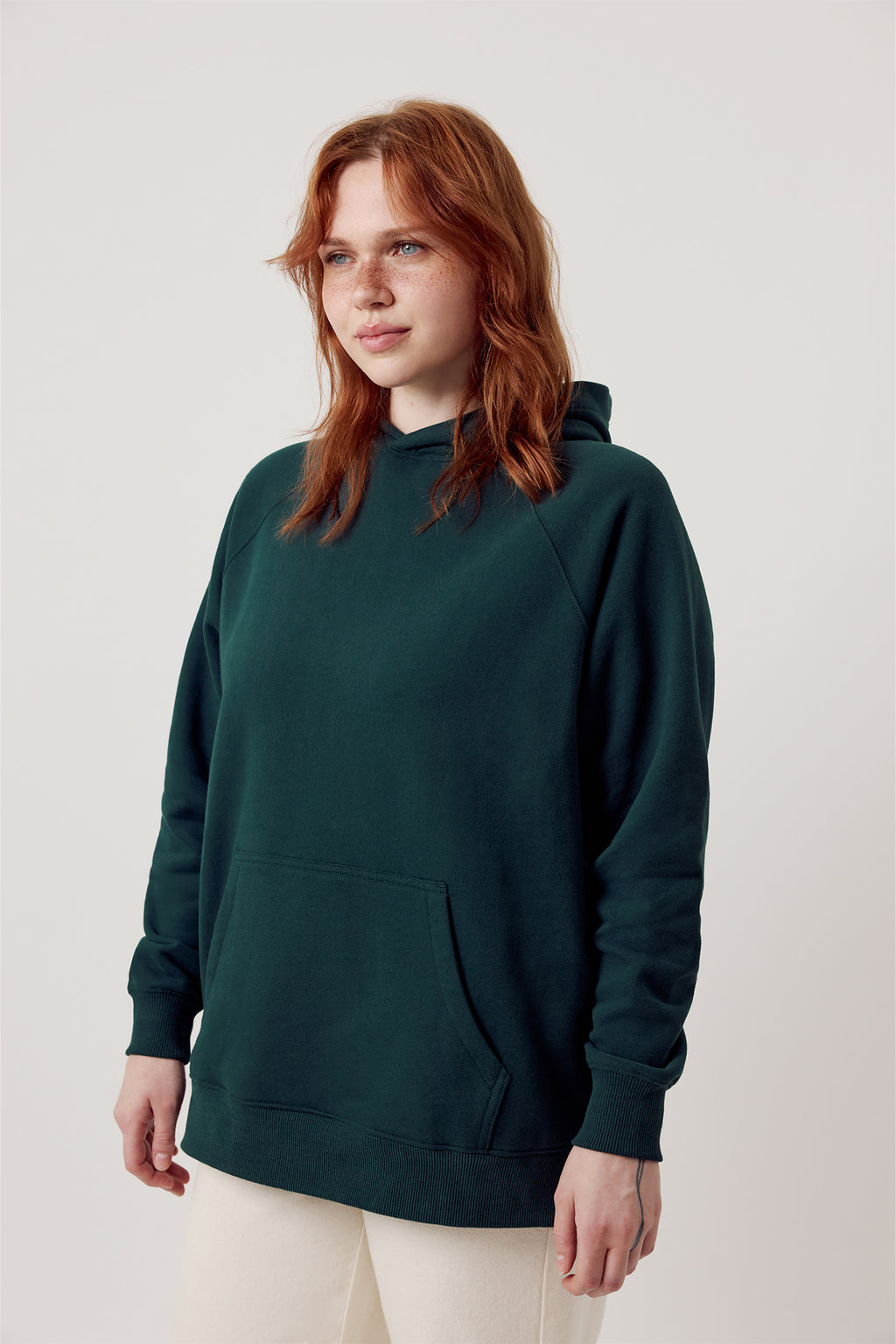 Agi Organic Cotton Hoodie Dark Green
