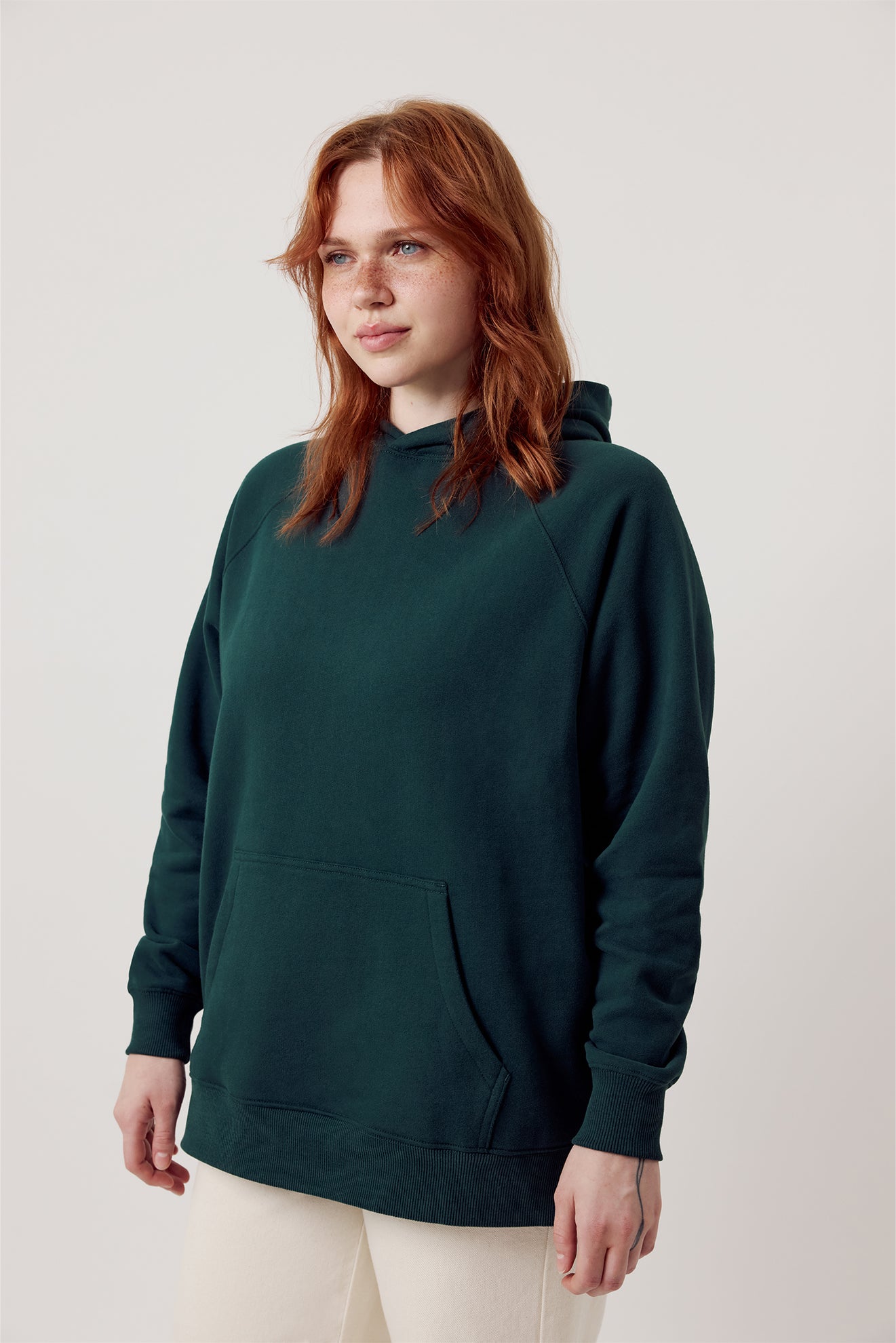 Agi Organic Cotton Hoodie Dark Green