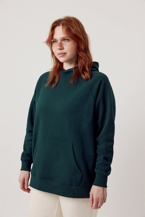 Agi Organic Cotton Hoodie Dark Green