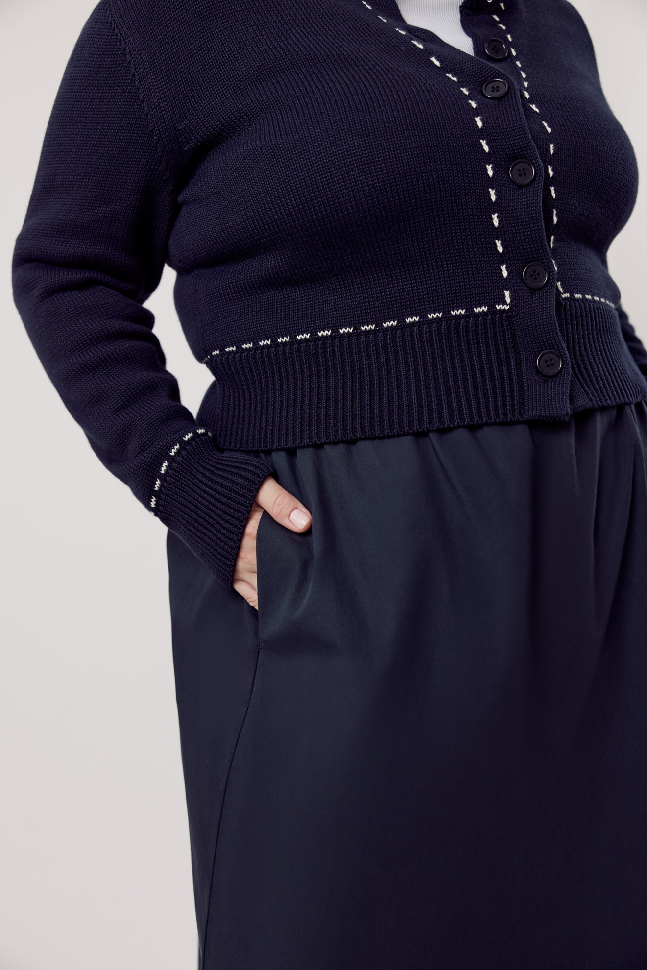 Chiara Organic Cotton Skirt Dark Navy