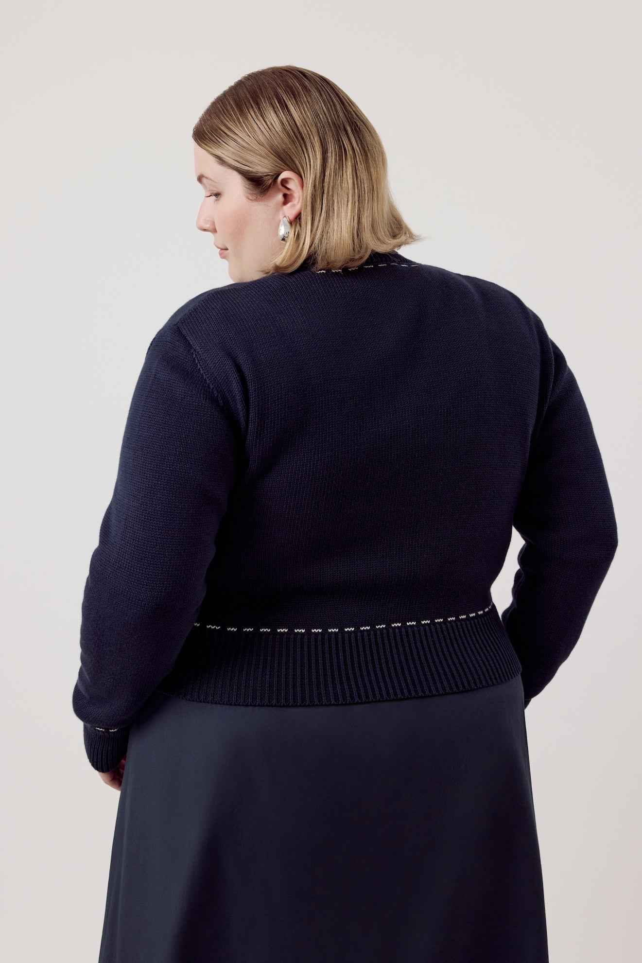 Louie Organic Cotton Cardigan Dark Navy