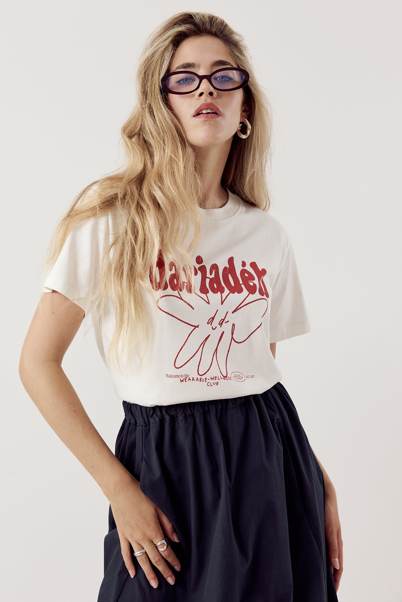 Signature Organic Cotton T-Shirt Ecru Red