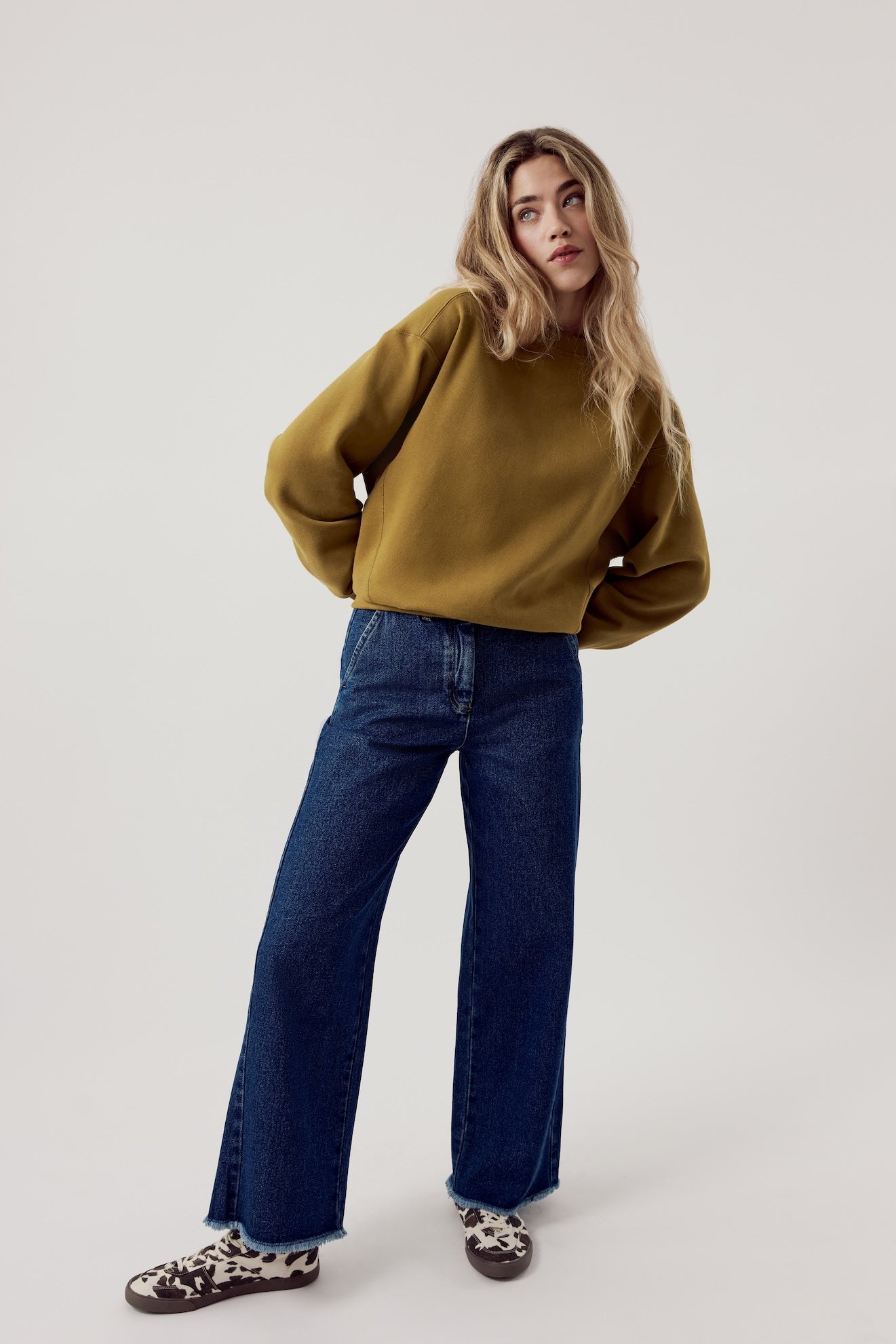 Basic Wide Leg Jeans Dark Blue – dariadéh