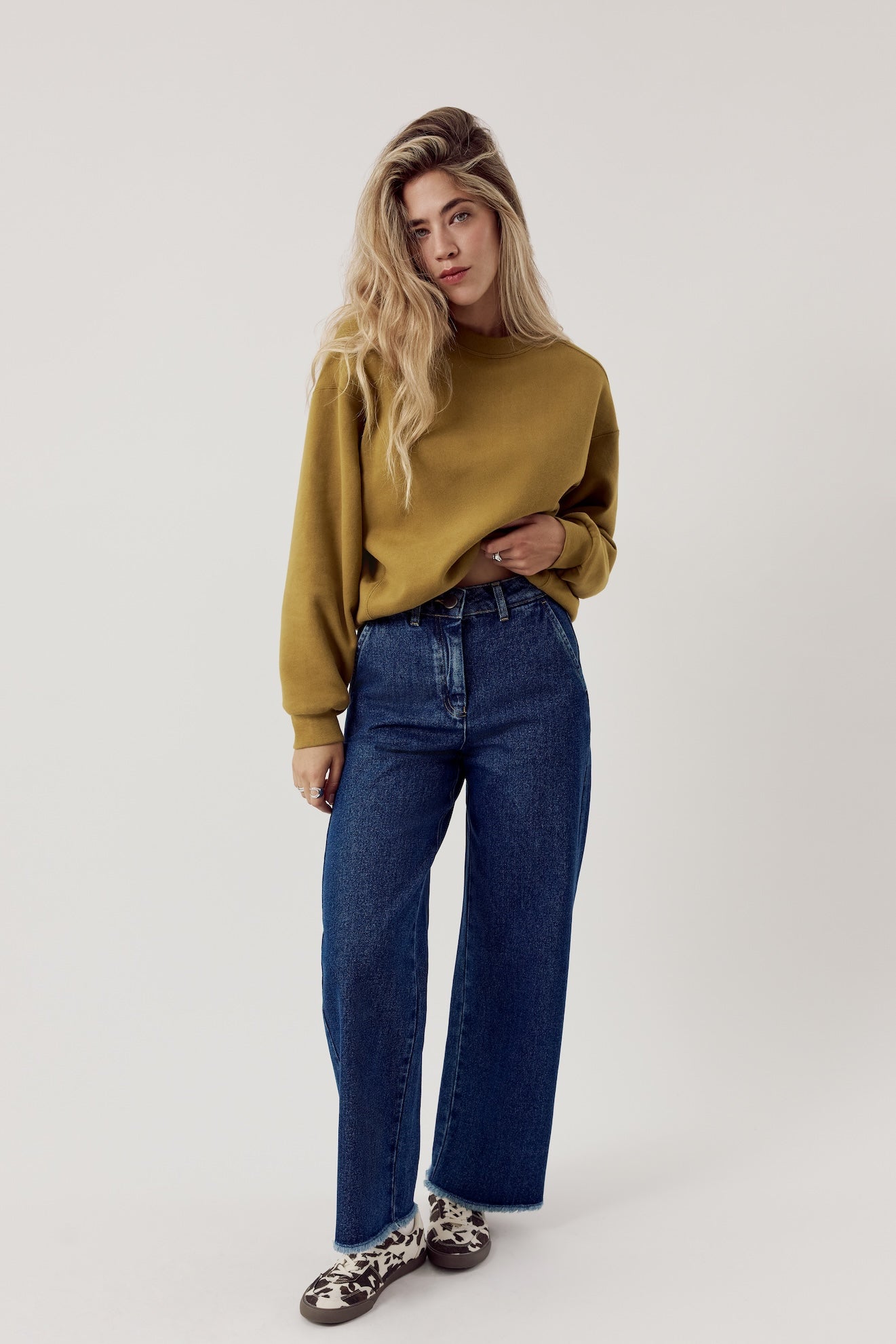 Basic Wide Leg Jeans Dark Blue