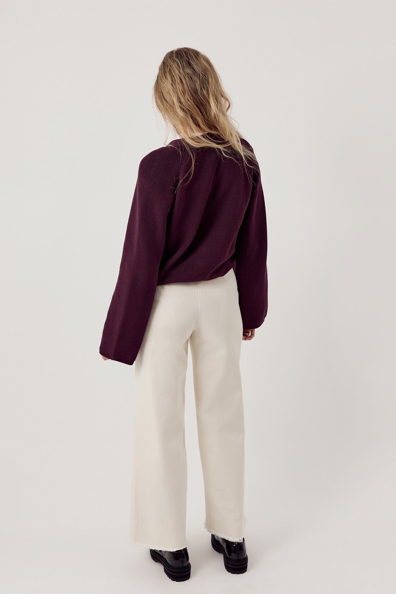 Basic Wide Leg Jeans Ecru