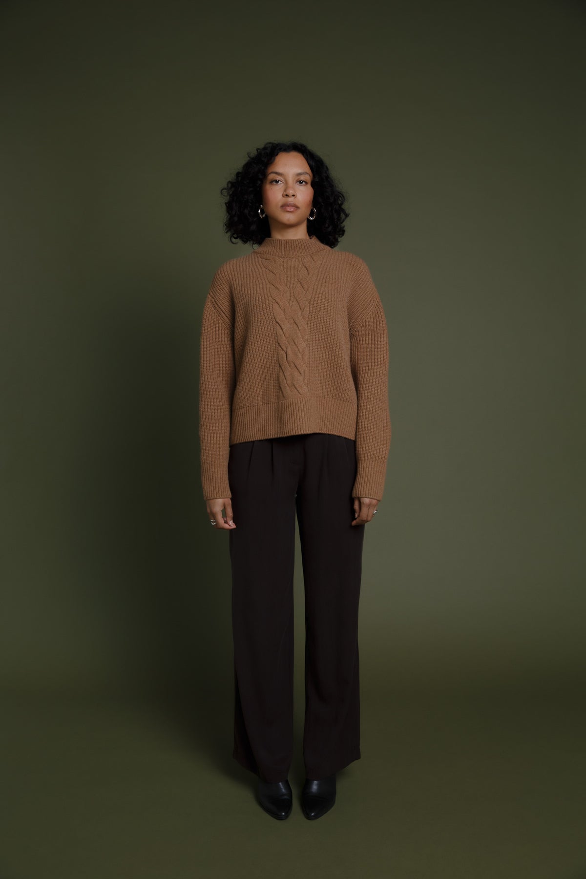Farah Funnel Neck Sweater Caramel