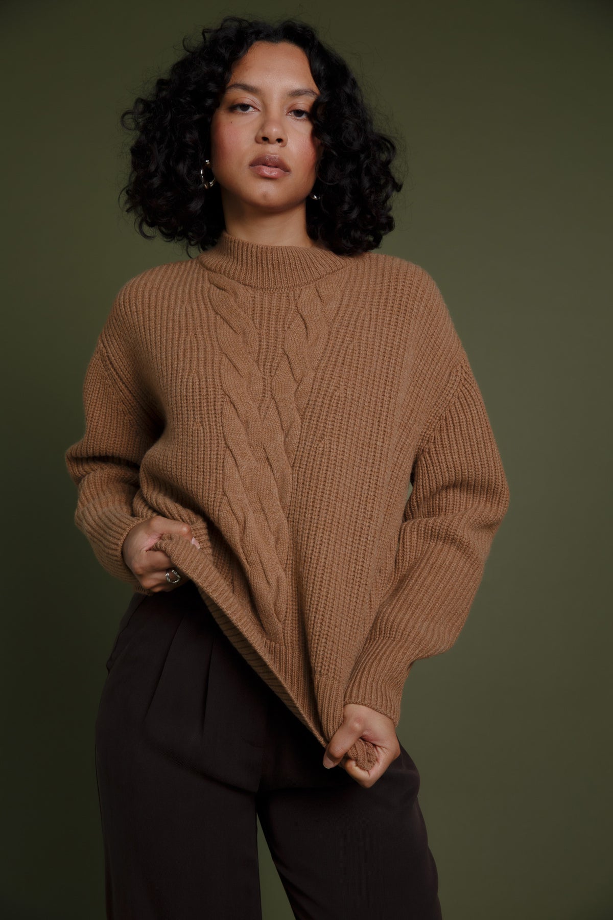 Farah Funnel Neck Sweater Caramel