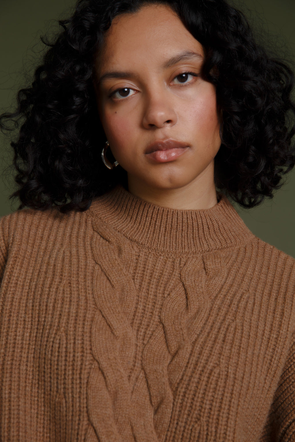 Farah Funnel Neck Sweater Caramel
