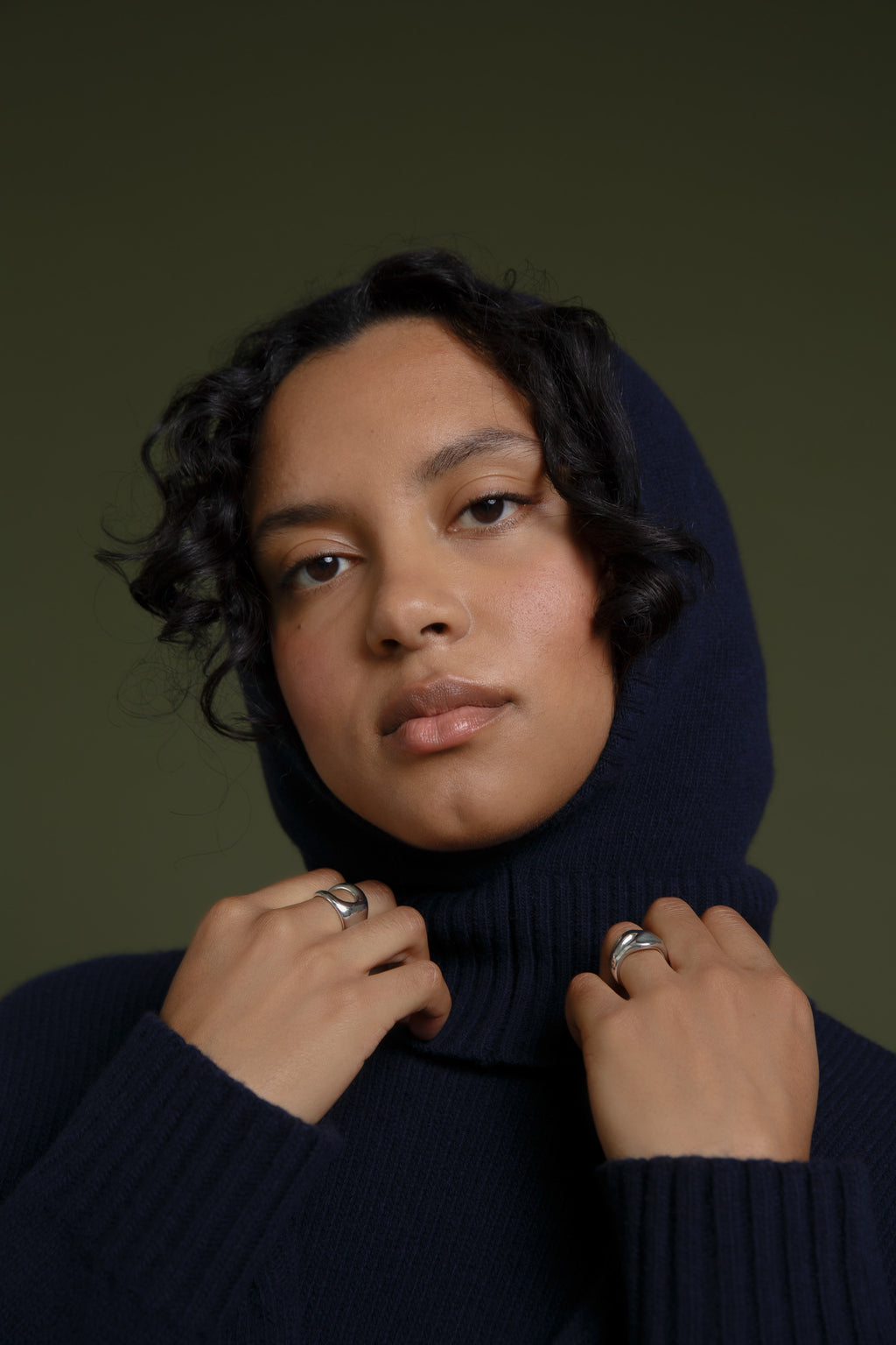Lani Wool Balaclava Dark Navy