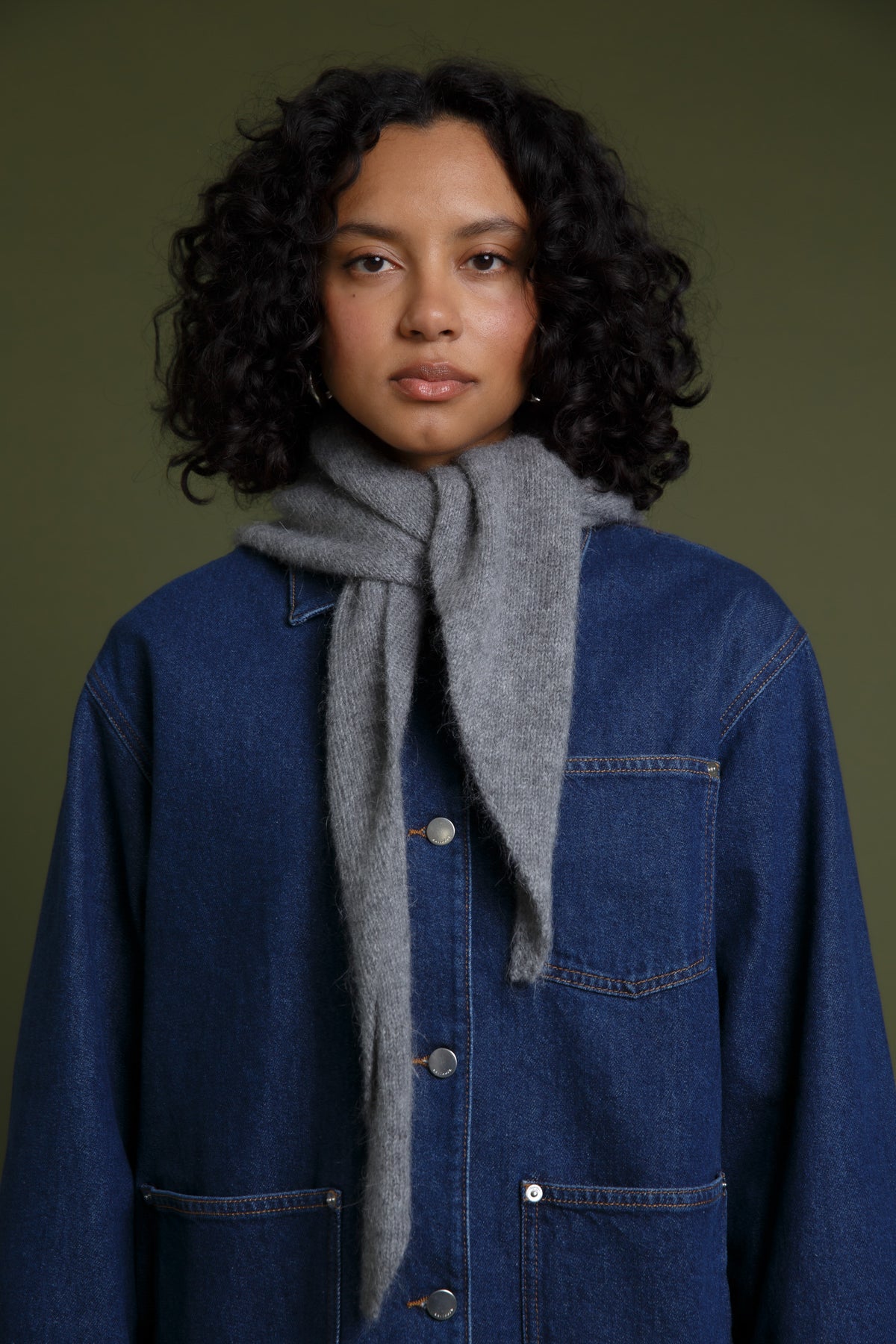 Gira Triangle Scarf Large Grey
