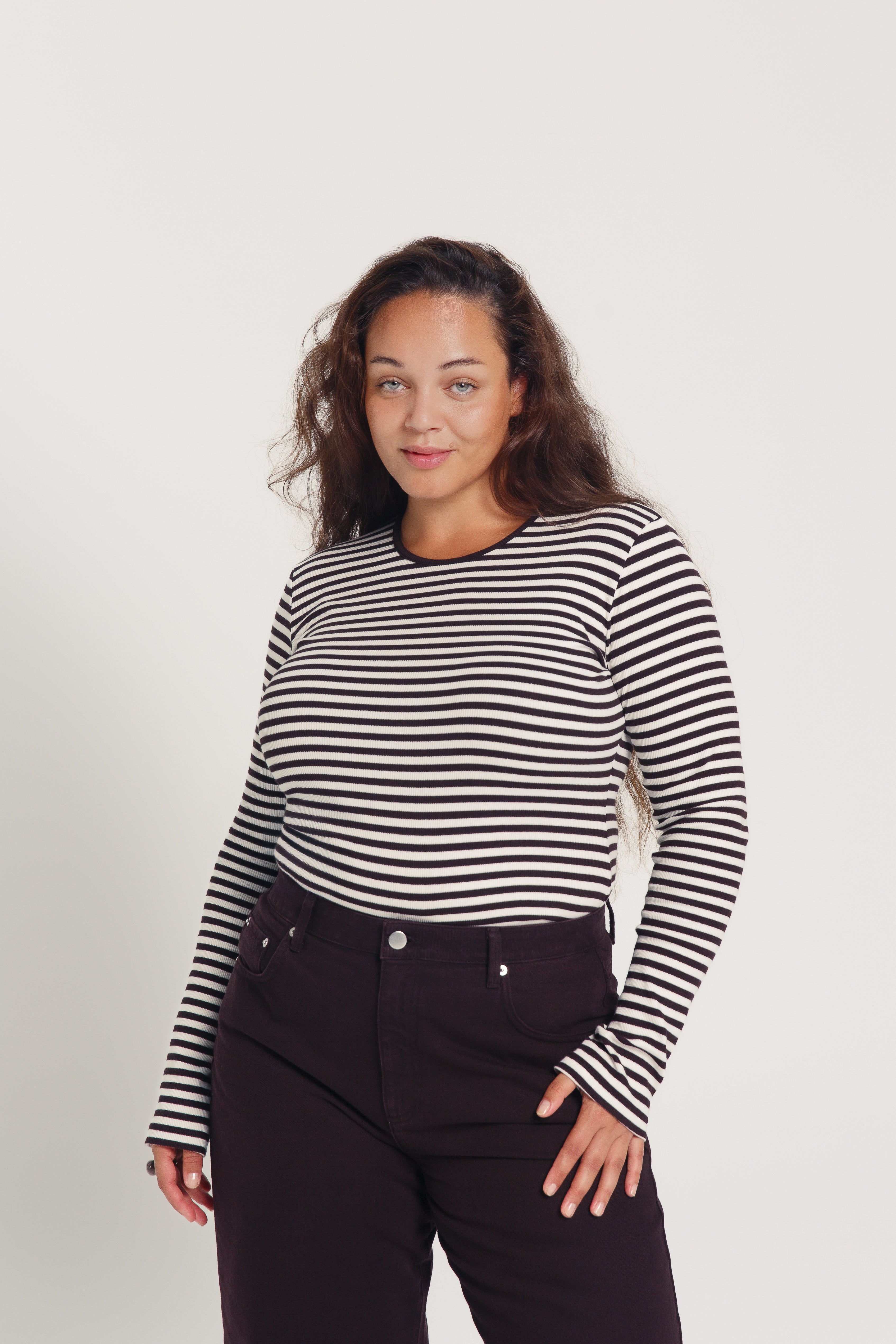 Malak Organic Cotton Longsleeve Chocolate Stripe
