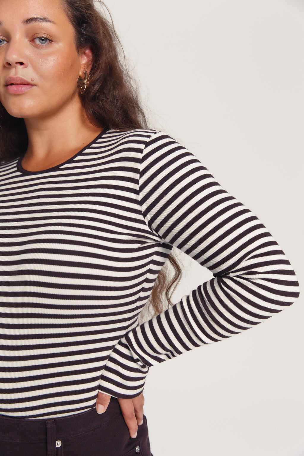 Malak Organic Cotton Longsleeve Chocolate Stripe