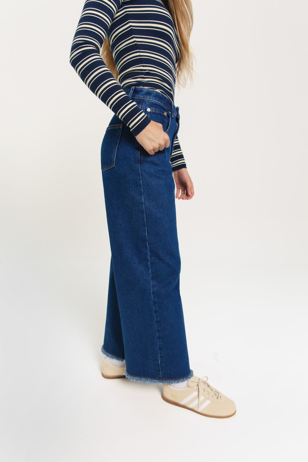 Maddie Wide Leg Jeans Dark Blue