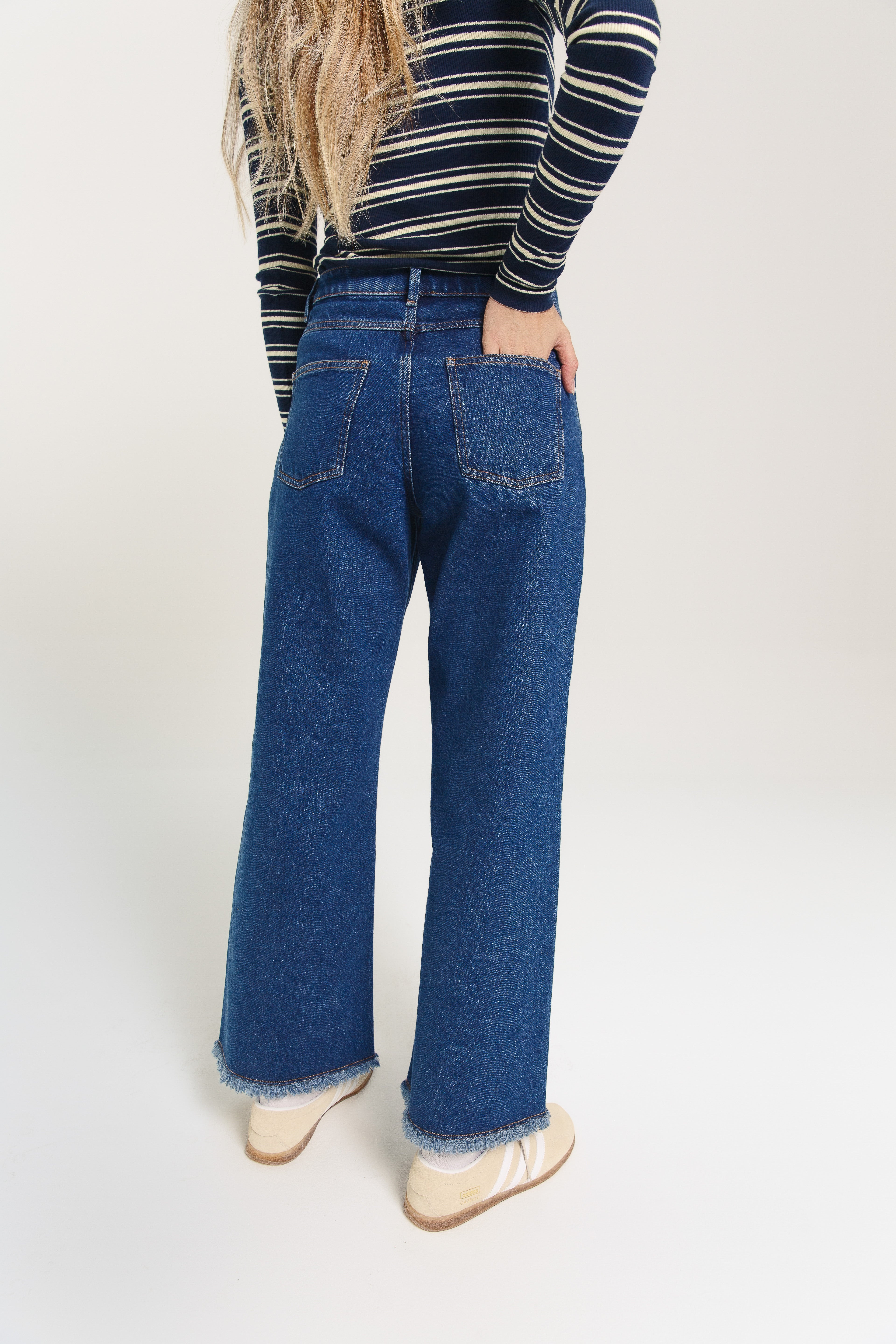 Maddie Wide Leg Jeans Dark Blue