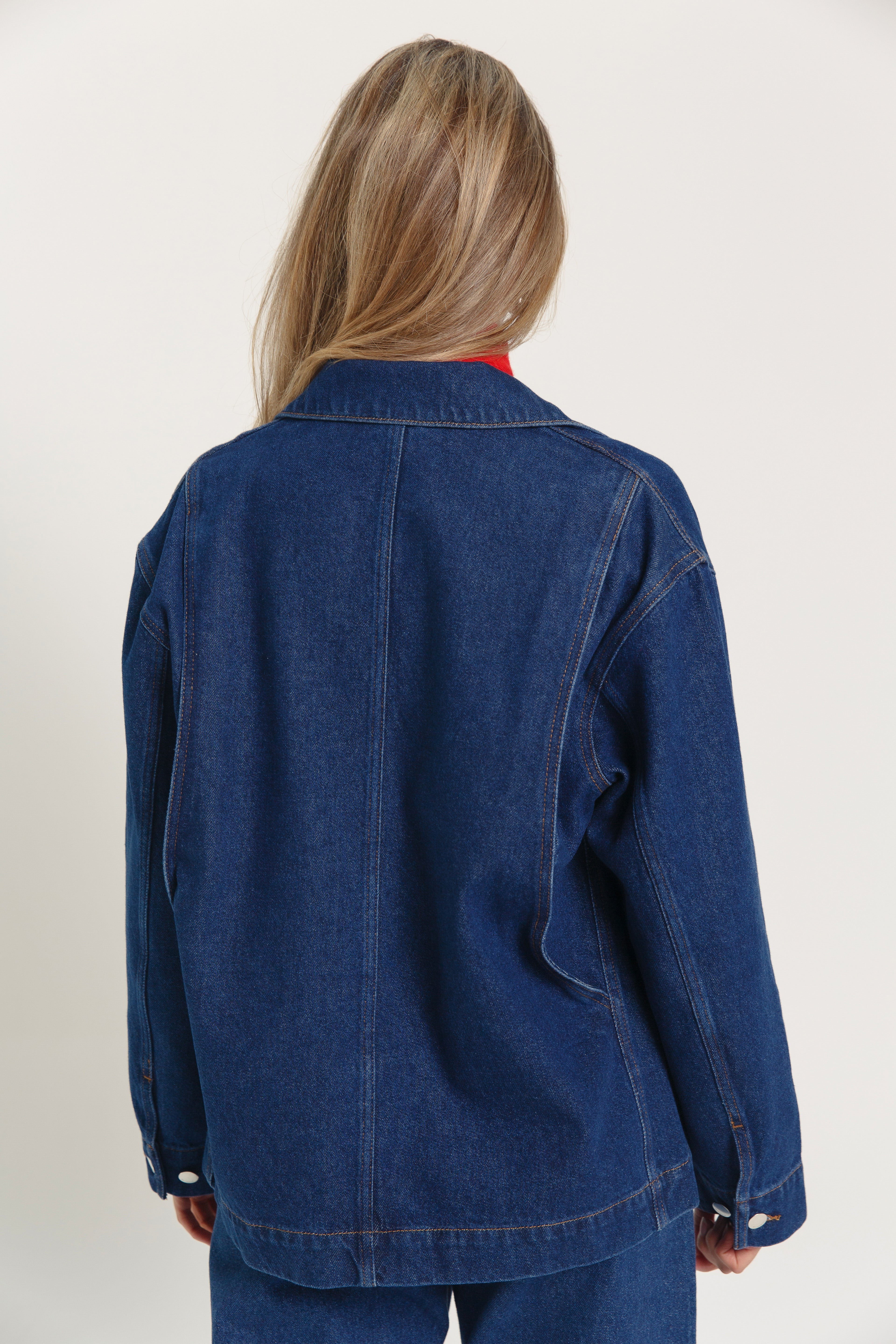 Dara Organic Denim Jacket Dark Blue