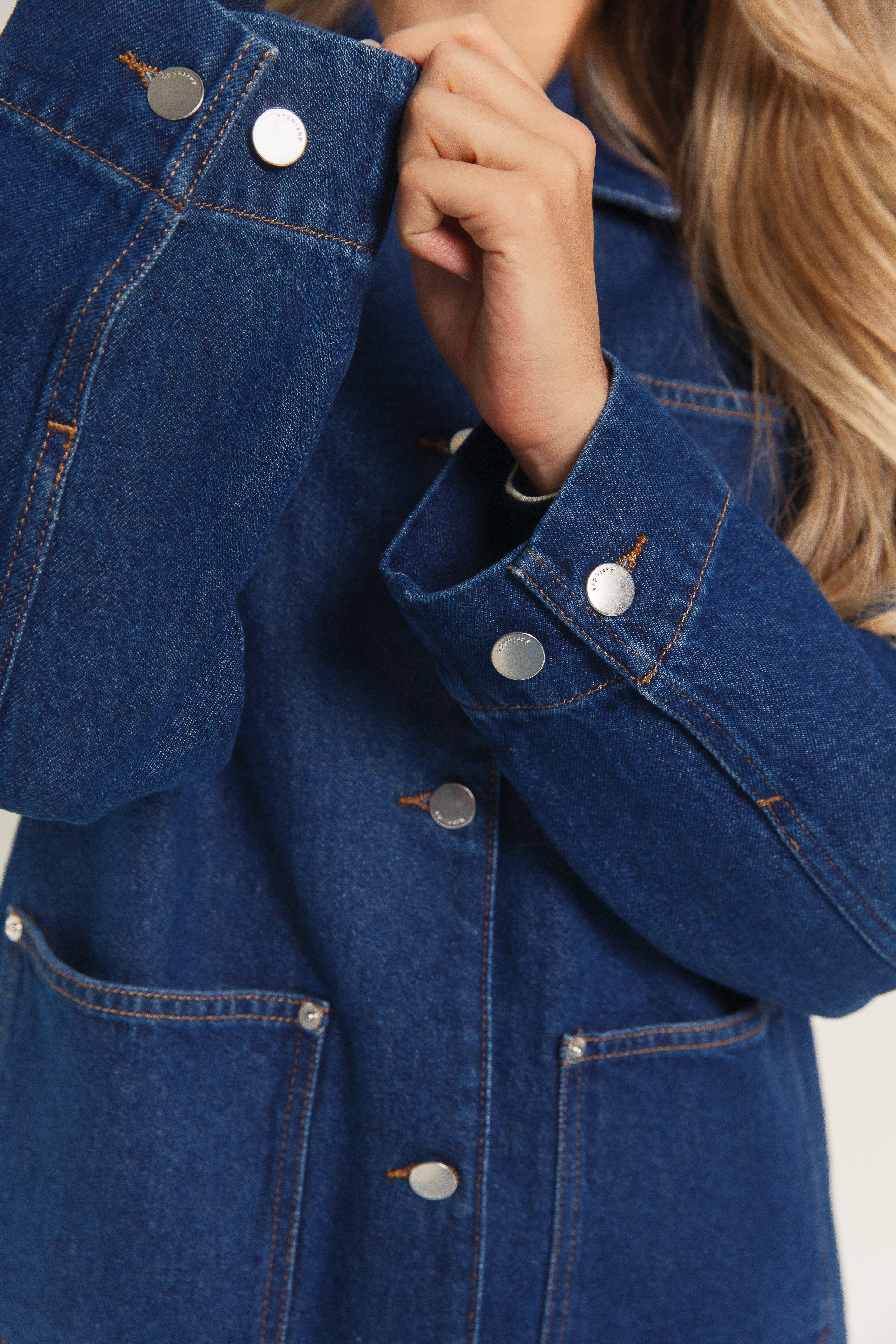 Dara Organic Denim Jacket Dark Blue