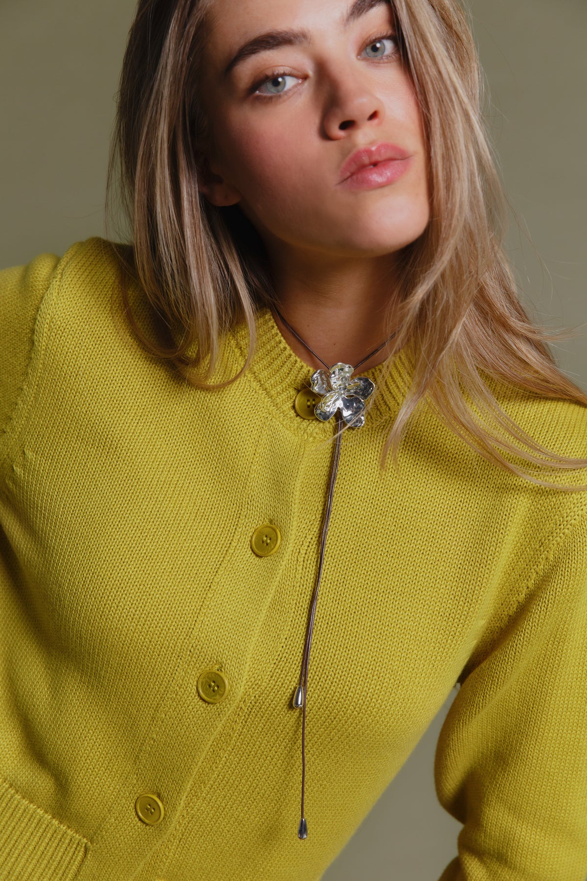Louie Organic Cotton Cardigan Herb