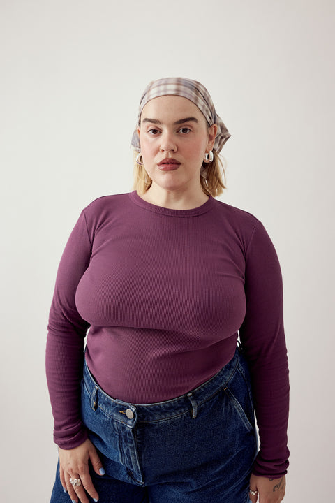 Leonie Rib Longsleeve Plum