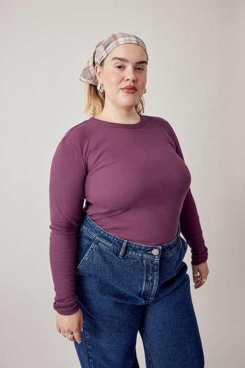 Leonie Rib Longsleeve Plum