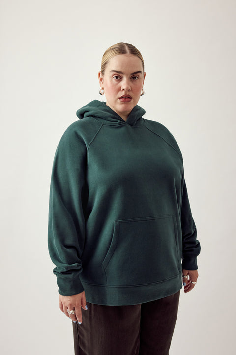 Agi Organic Cotton Hoodie Dark Green