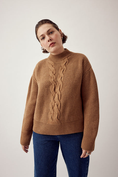 Farah Funnel Neck Sweater Caramel