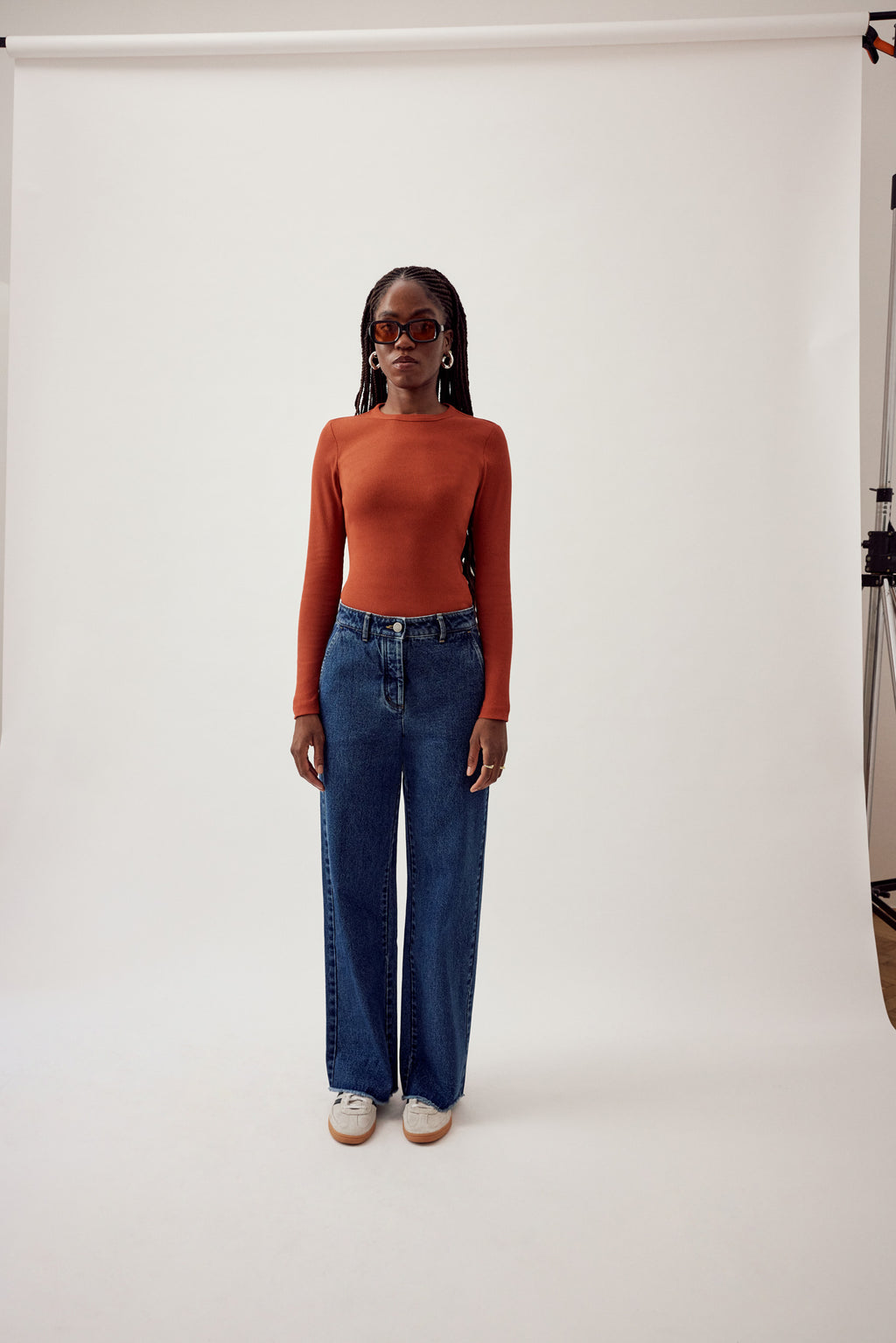 Basic Wide Leg Jeans Dark Blue