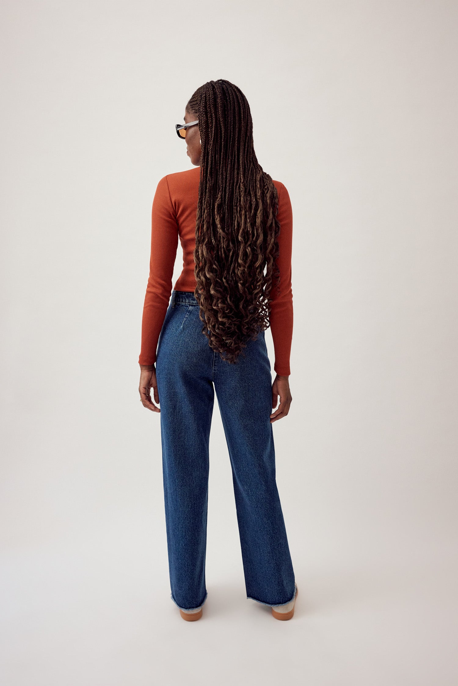 Basic Wide Leg Jeans Dark Blue