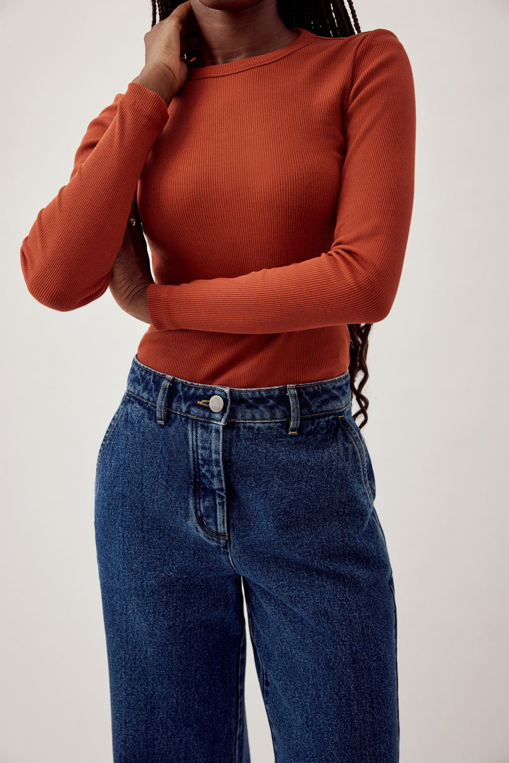 Basic Wide Leg Jeans Dark Blue