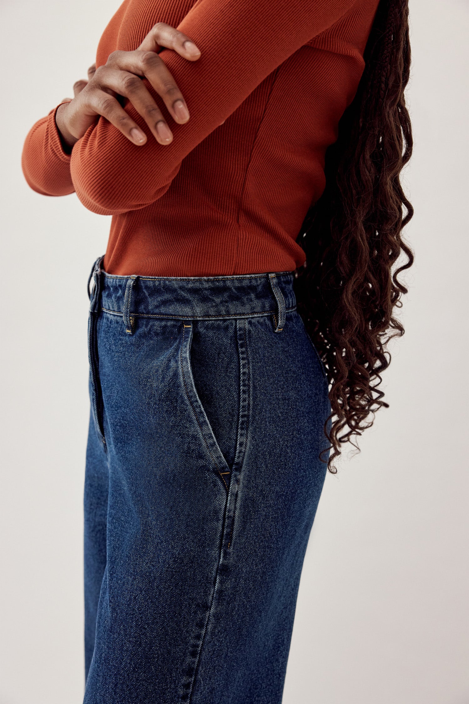 Basic Wide Leg Jeans Dark Blue