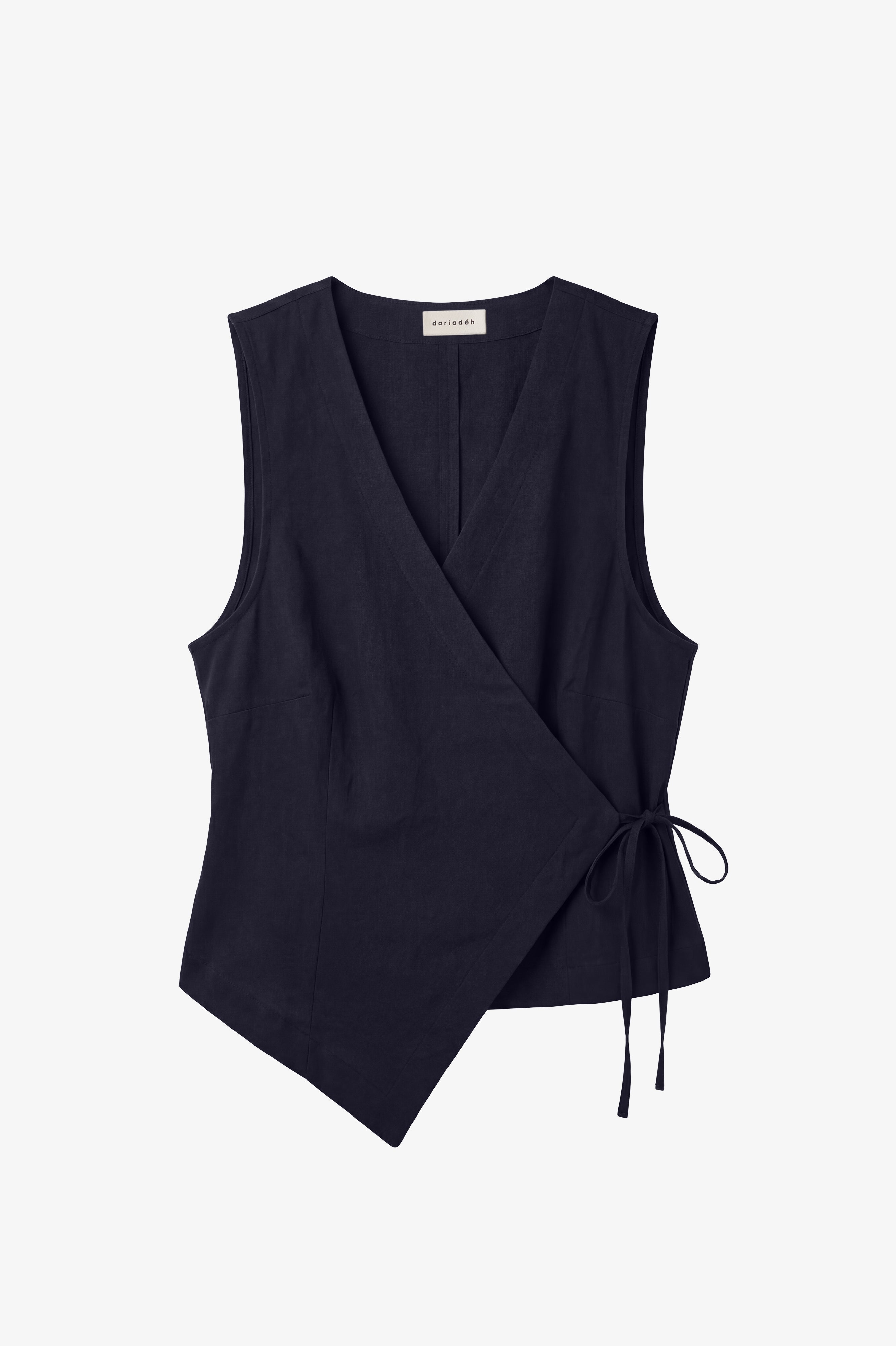 Rosi Linen Wrap Vest Navy