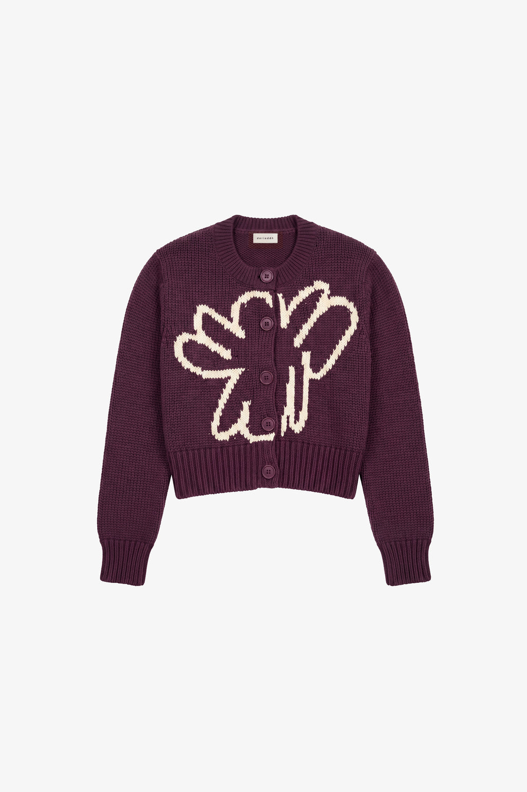 Calla Organic Cotton Cardigan Deep Wine