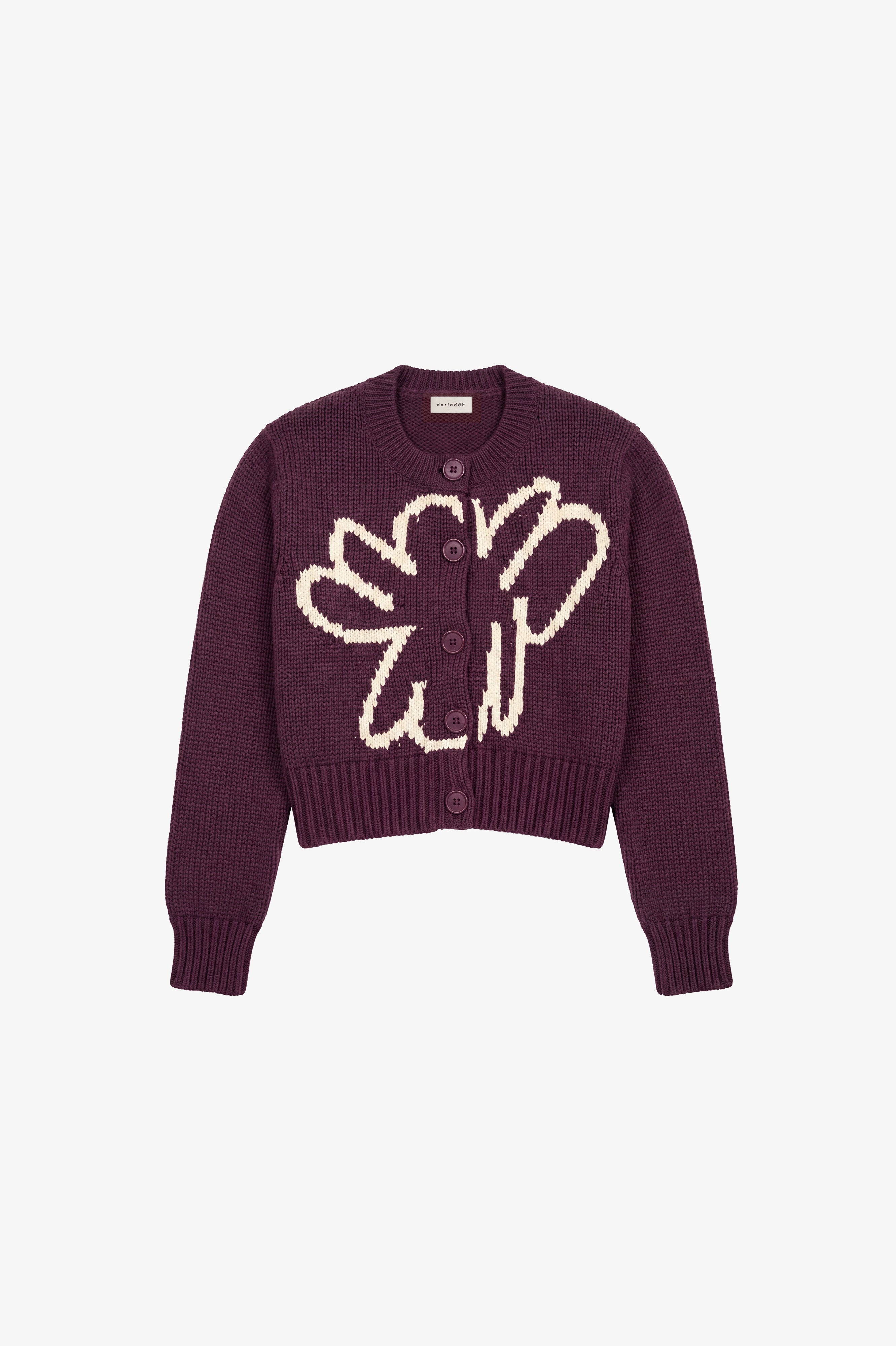 Calla Organic Cotton Cardigan Deep Wine