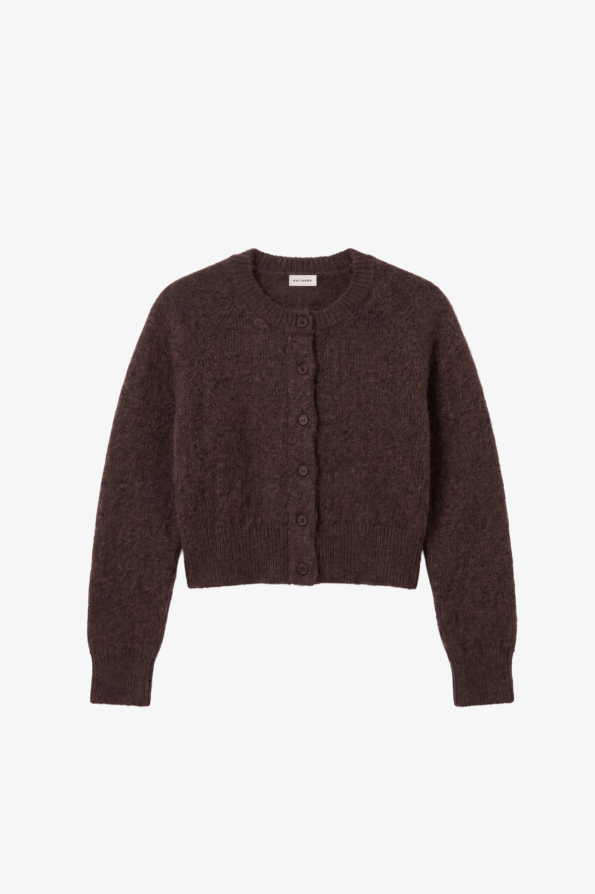 Momo Recycled Wool Mohair Cardigan Dark Chocolate