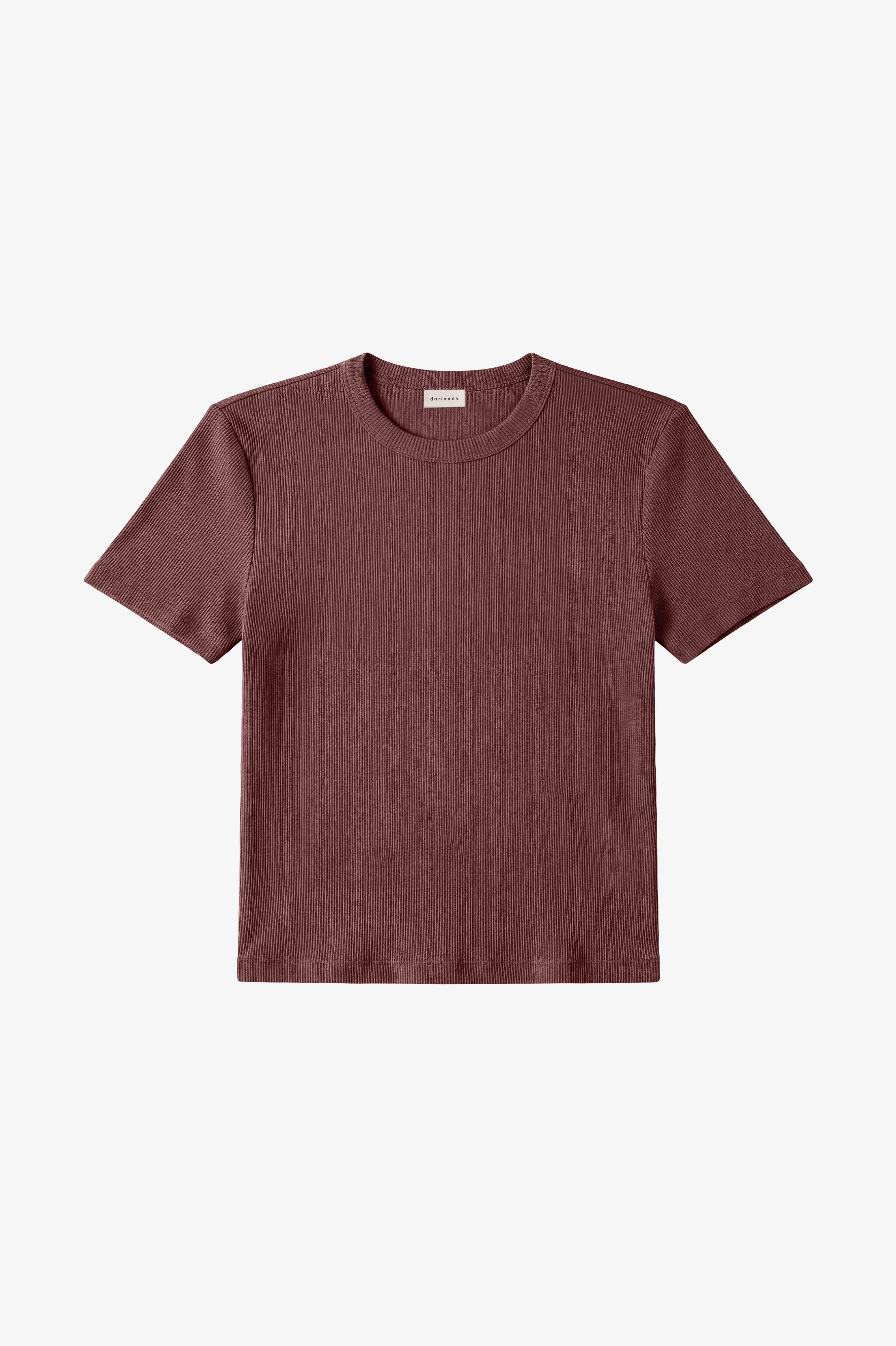 Valentina Rib Tee Brown