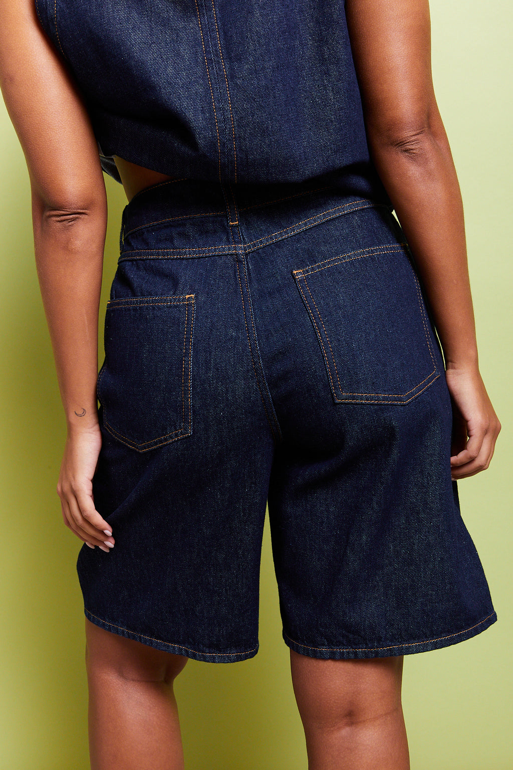Amal Organic Denim Shorts Dark Blue