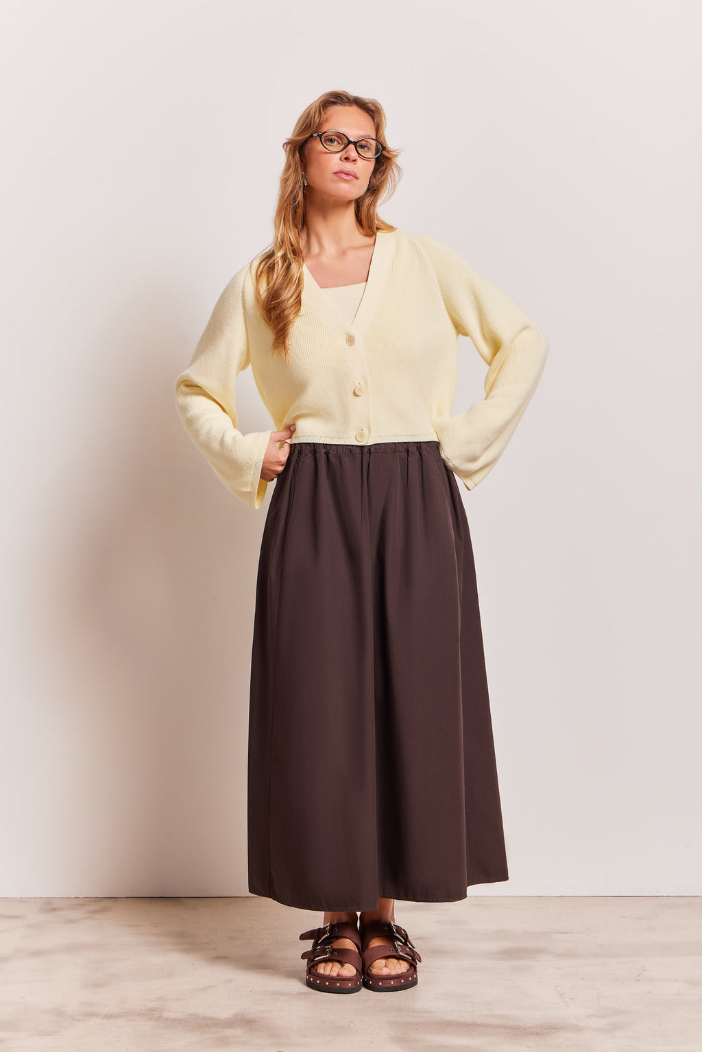 Chiara Organic Cotton Skirt Dark Chocolate